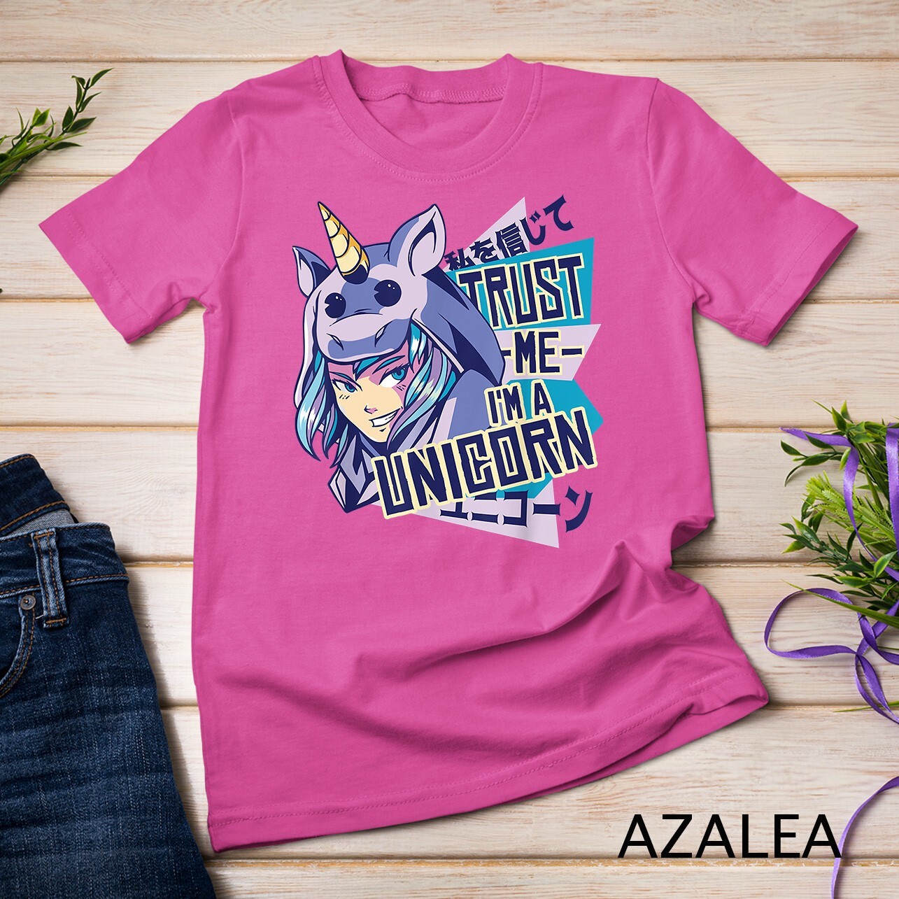Trust me I’m a unicorn Funny Anime Unicorn Design T-Shirt Unisex T-shirt