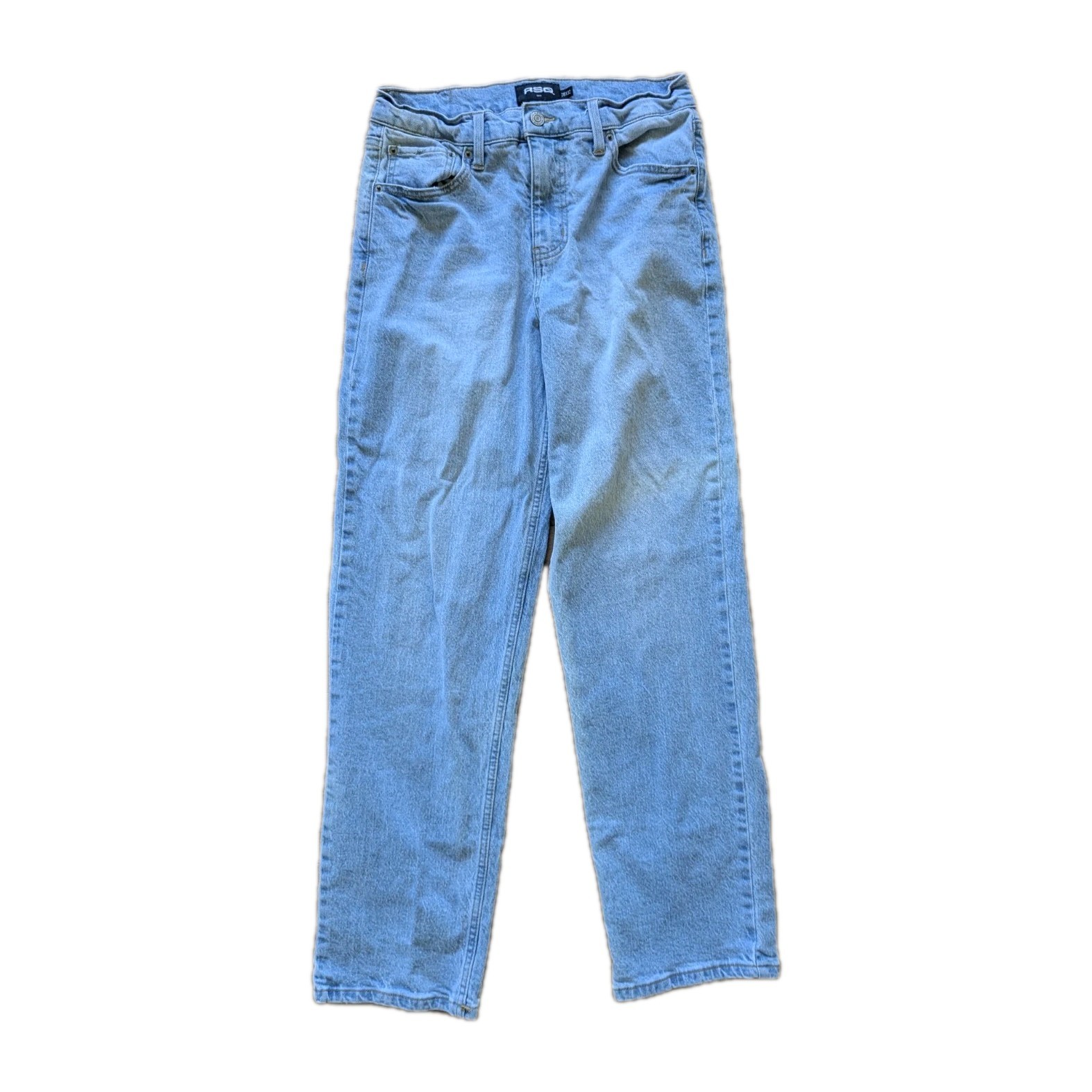 RSQ Men’s Blue Cotton Denim Jeans Light Wash Straight Fit Mid Rise