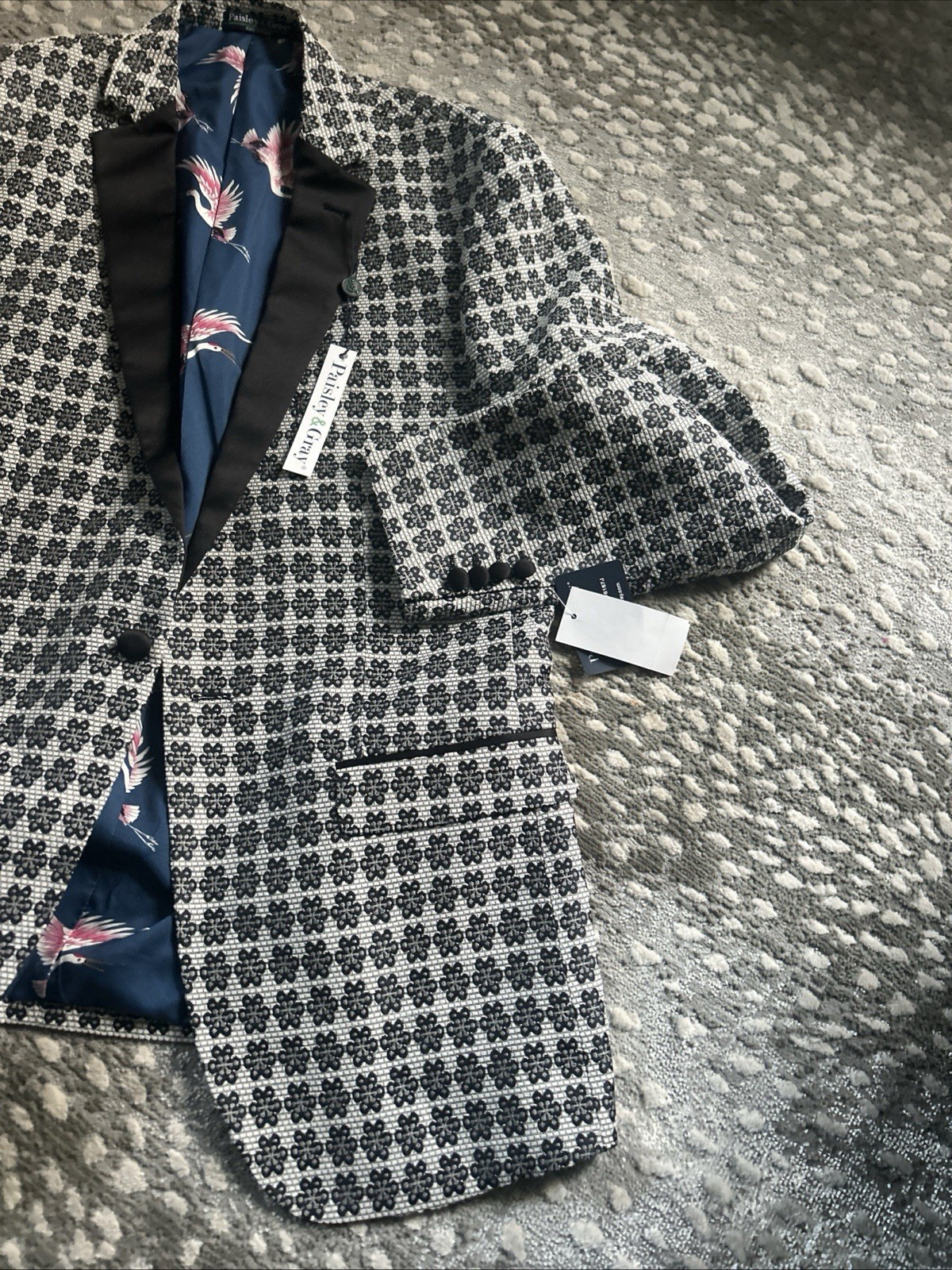 Paisley and Gray Men’s Slim Fit Jacket