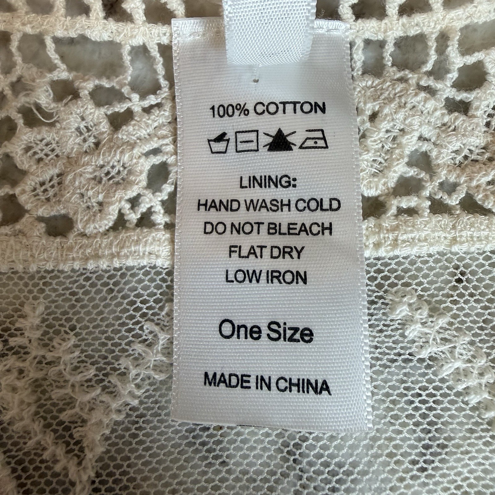 Lace Tank Top Boho Sheer Crochet Mesh Racerback Ruffle Hem One Size Ivory