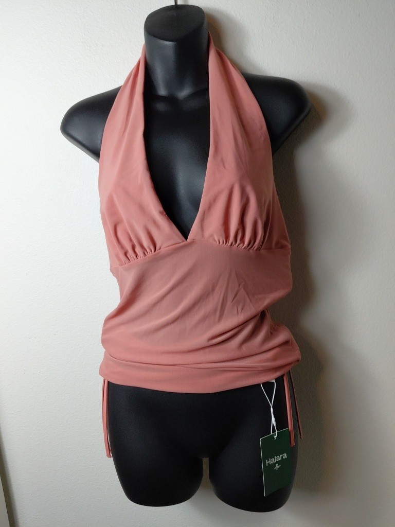 Halara Deep V Neck Halter Ruched Drawstring Casual Boho U2k Org $59 Sz Med