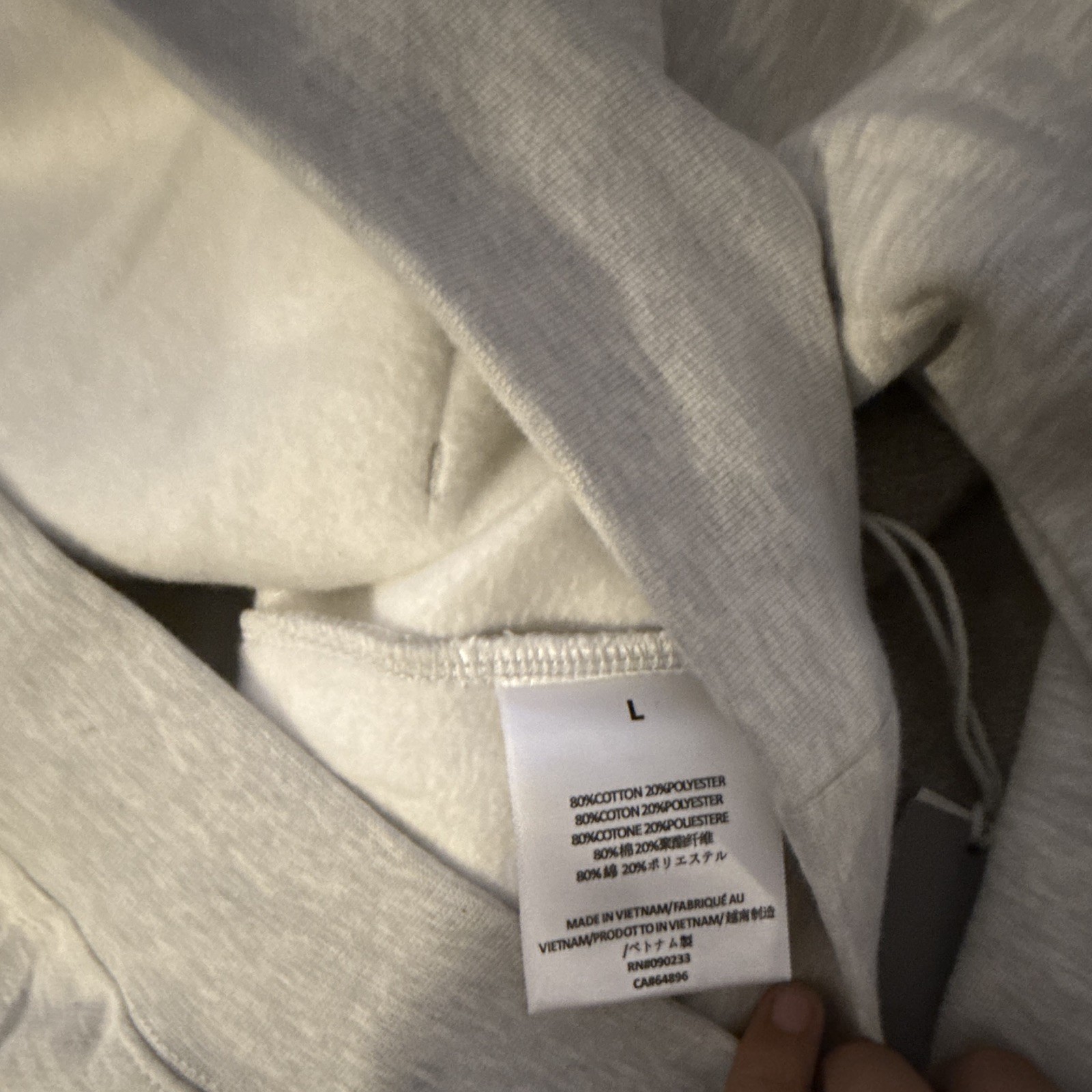 Essentials Fear of God Solid Gray Pullover Hoodie Logo Kangaroo Pocket Size L