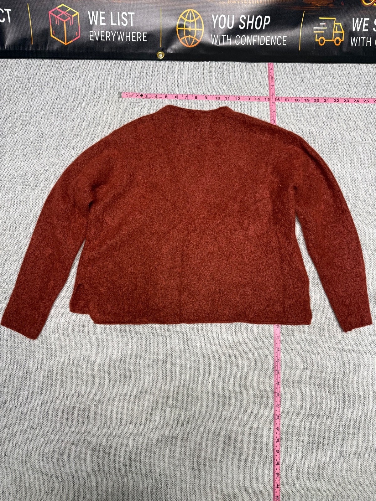 Eileen Fisher Cashmere Silk Bliss Sweater XXS Rust Red