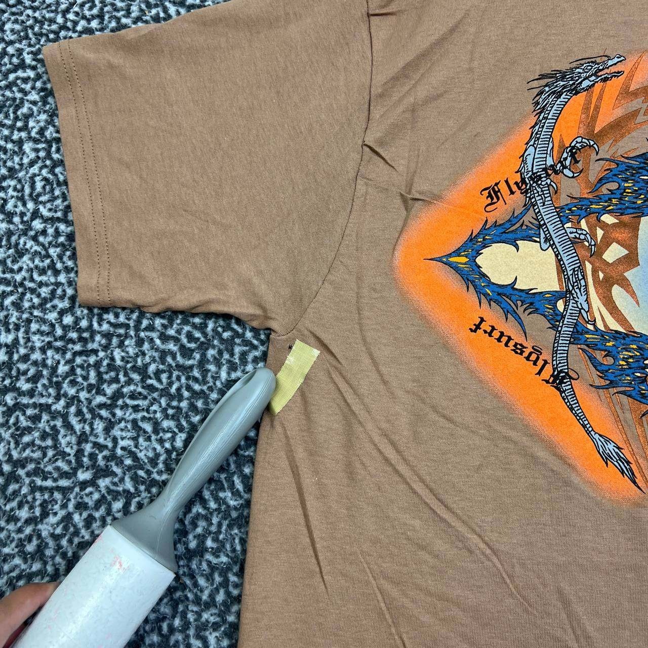 Vintage Flysurf Shirt Men Large Brown Tultex Short Sleeve Crew Neck L Cotton