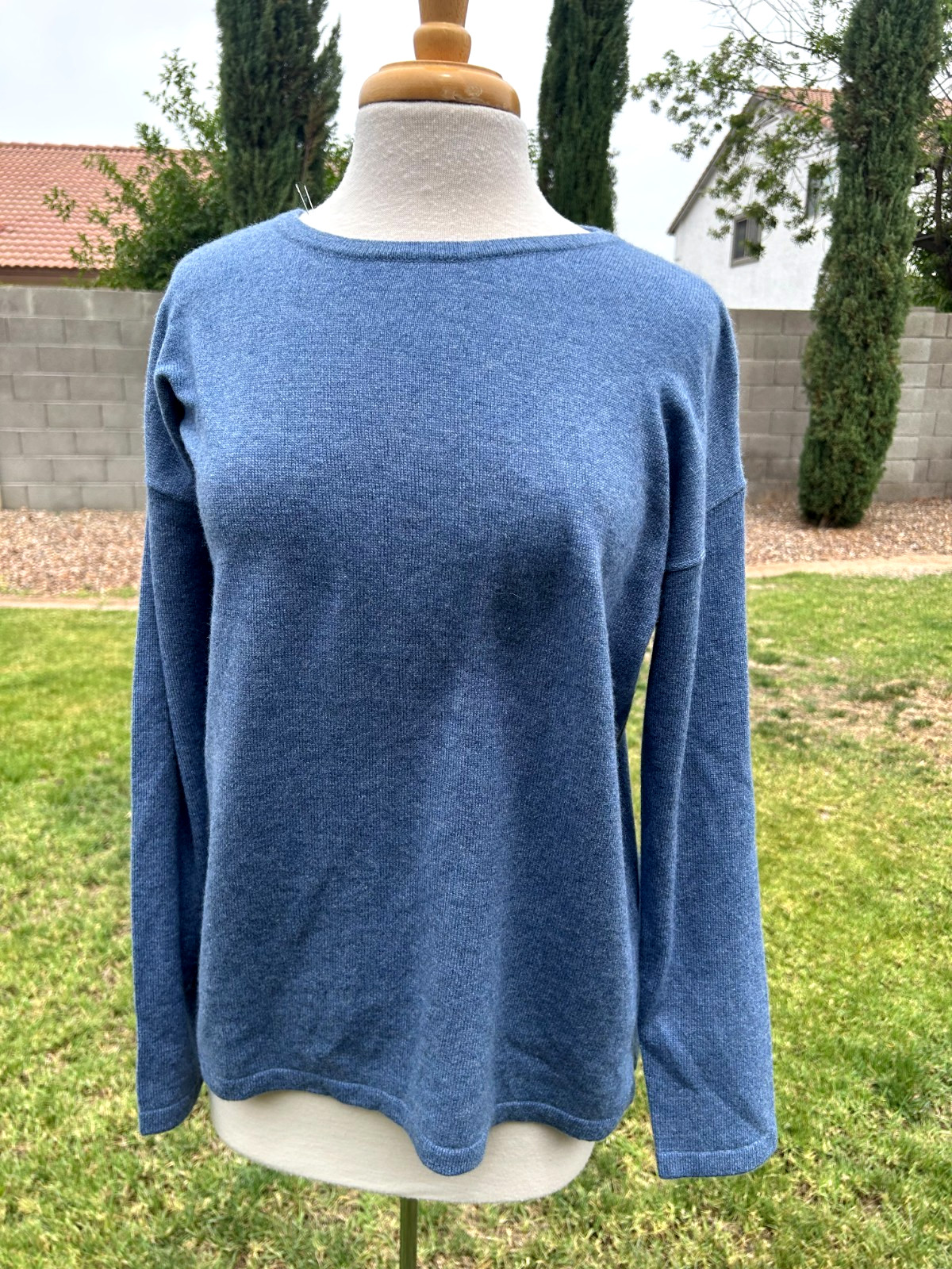 Van Winkle & Co Cashmere 2 PC Lounge Set Womens L Baltic Blue $276 Luxurious NWT