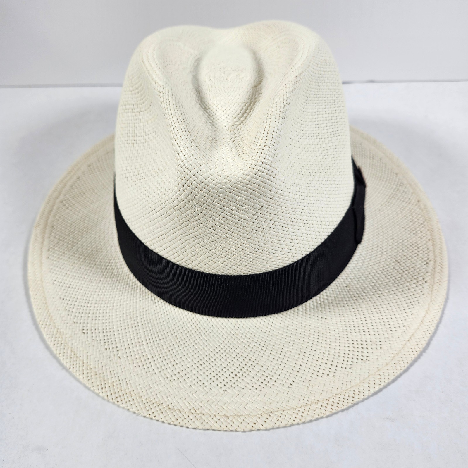 Goorin Bros Fedora Mens Size X-Large Ivory Straw 100% Toquilla Panama Hat NEW