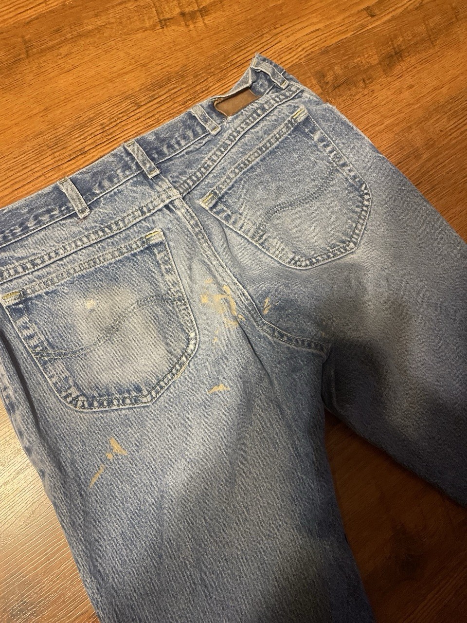Vintage Lee Paint Splatter Blue Straight Jeans