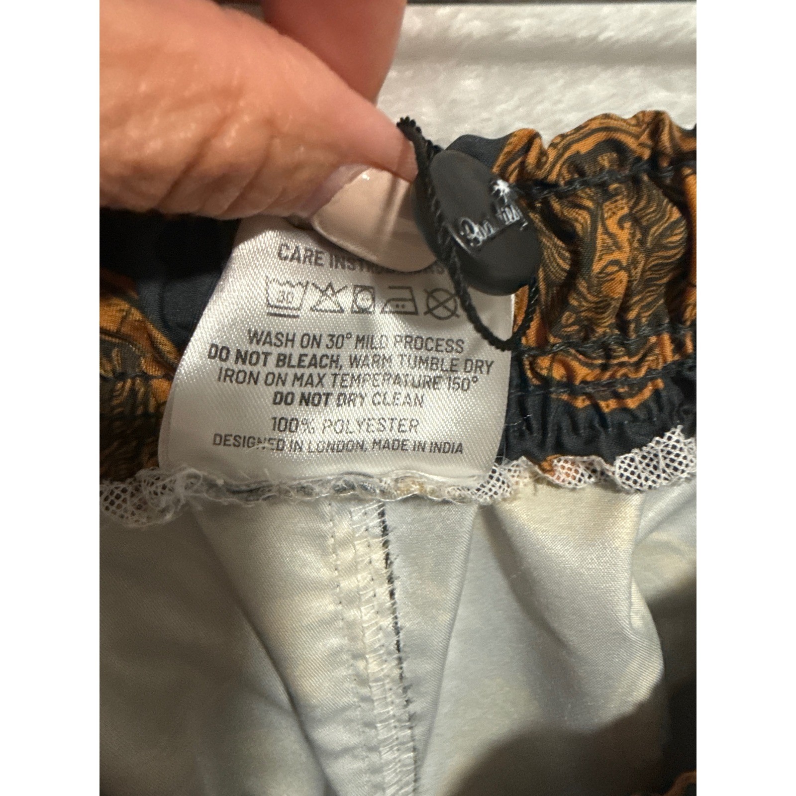 Boardies Apparel Mens Lion Medallion Print Swim Trunks Orange Black Size M