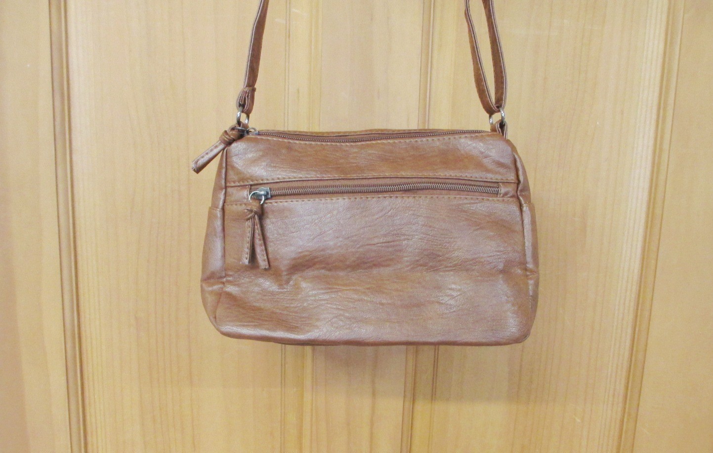 Brown Medium Capacity Super Soft PU Leather Shoulder Purse Crossbody Bag