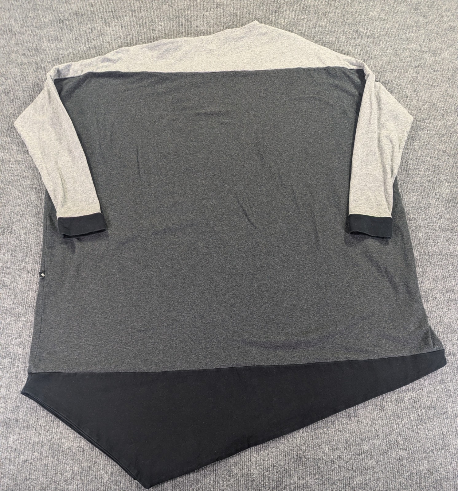 NON+ Minimalist Color Block Cotton Blend Tunic Women’s One Size Black Gray