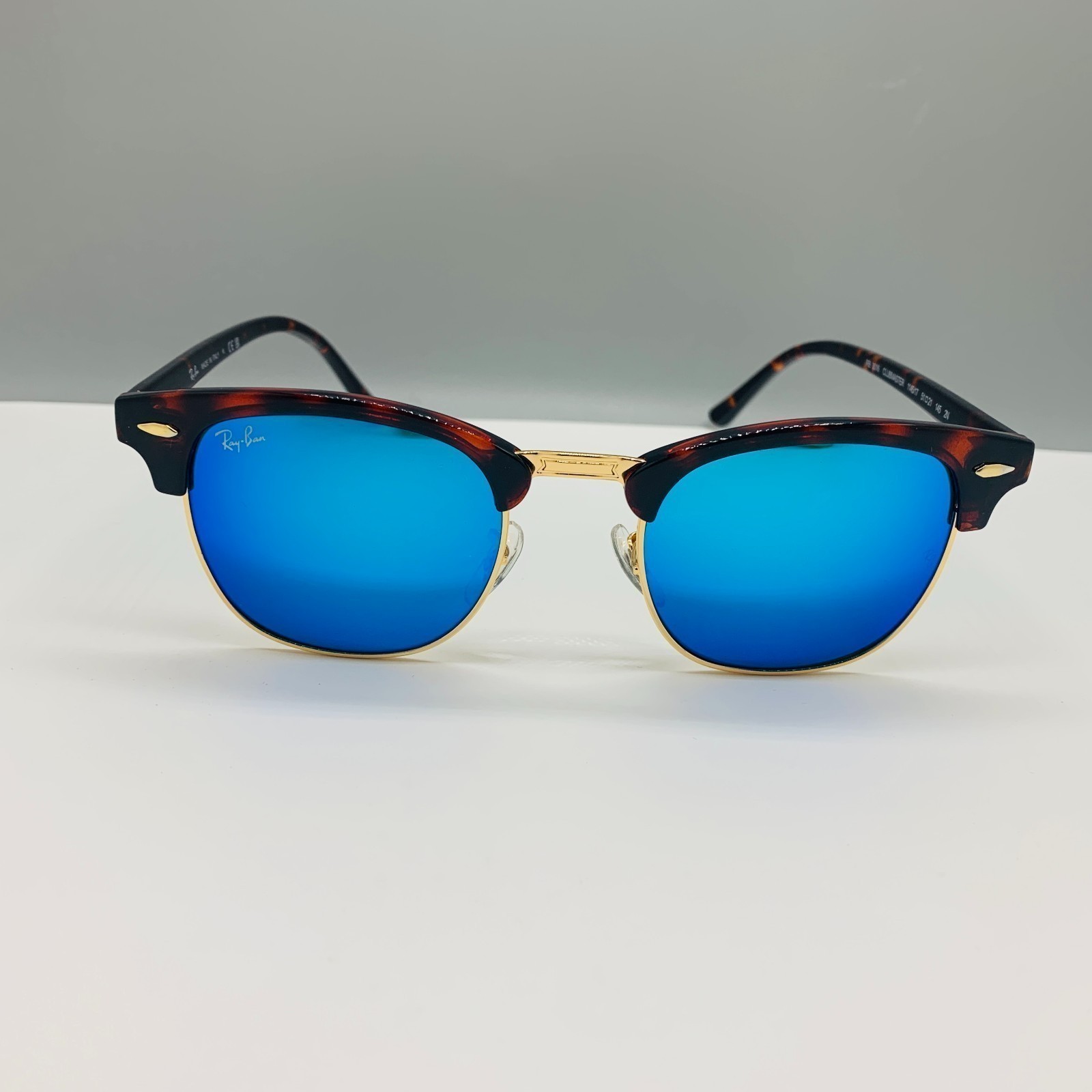 New! Ray-Ban RB3016 Sunglasses Dark Blue Lens, Tortoise Frame Clubmasters