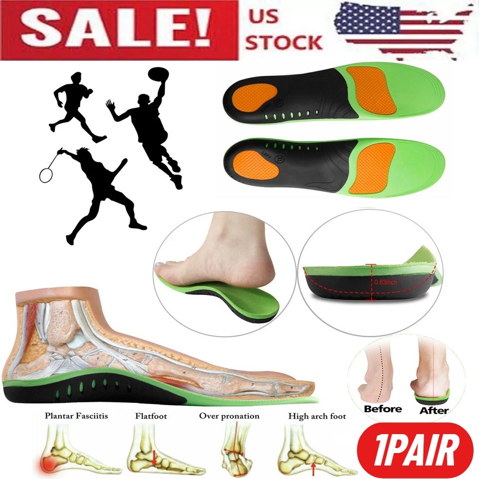 Orthotic Shoe Insoles Inserts Flat Feet High Arch Support For Plantar Fasciitis