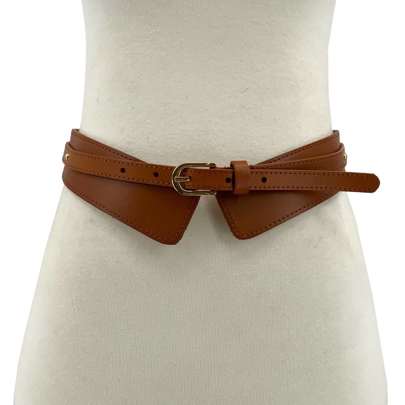 Women Stretch Skinny Elastic Boho Classic Flexible size Full Grain Leather Belt