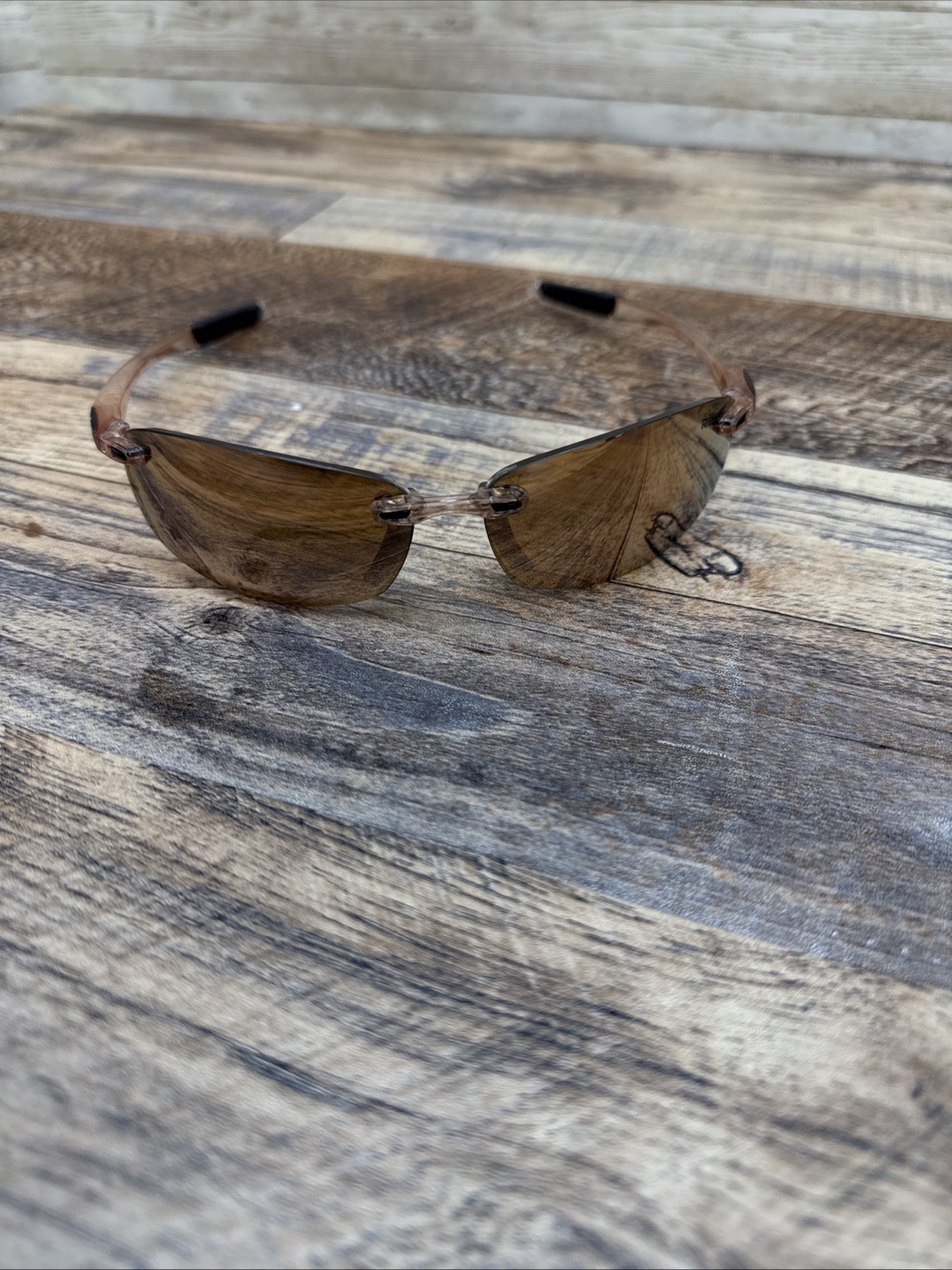 REVO DESCEND E Blush Crystal POLARIZED Champagne Rose Sunglass Frames Only