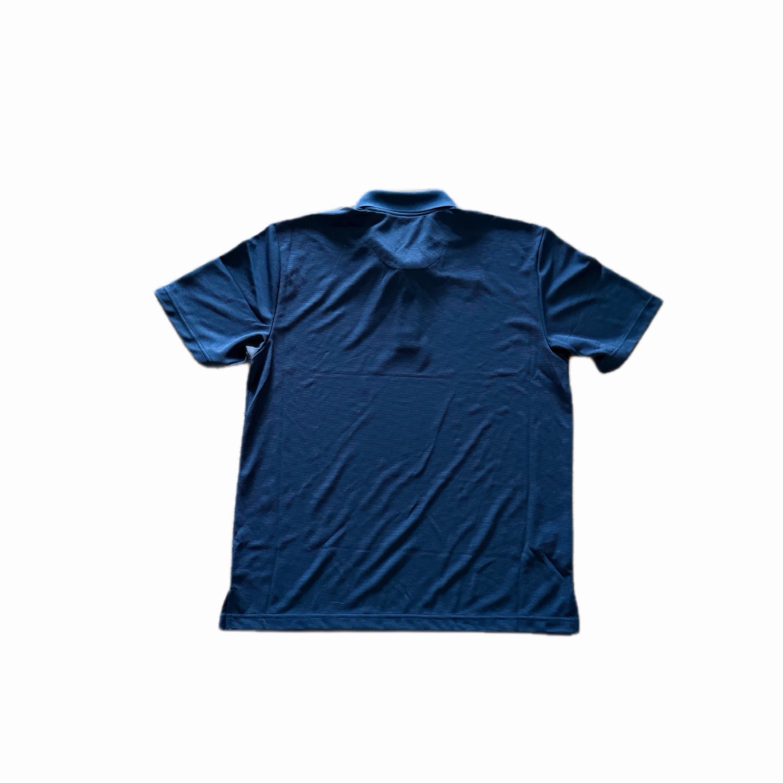 Cubavera Men’s Blue Solid Short Sleeve Polo Shirt Collared Button Front L