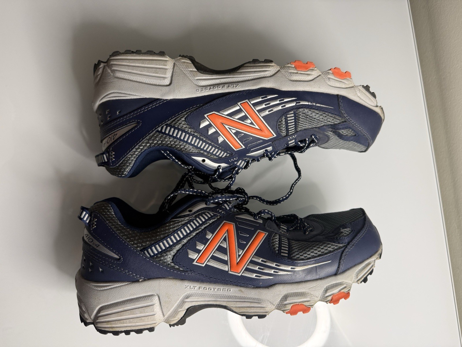 New Balance 410v4 MT410NOD4 Men’s Trail Running Shoes Blue Gray Orange Low Top