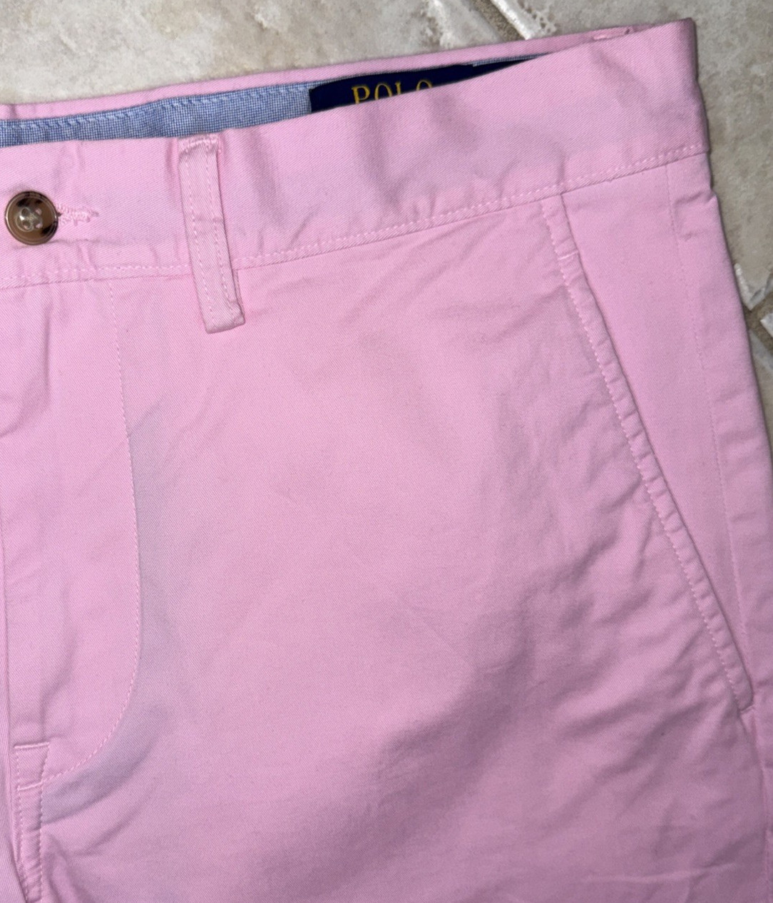 Polo Ralph Lauren Mens 33 Stretch Classic Fit 7″ Shorts Pink w/ Blue Pony NWT