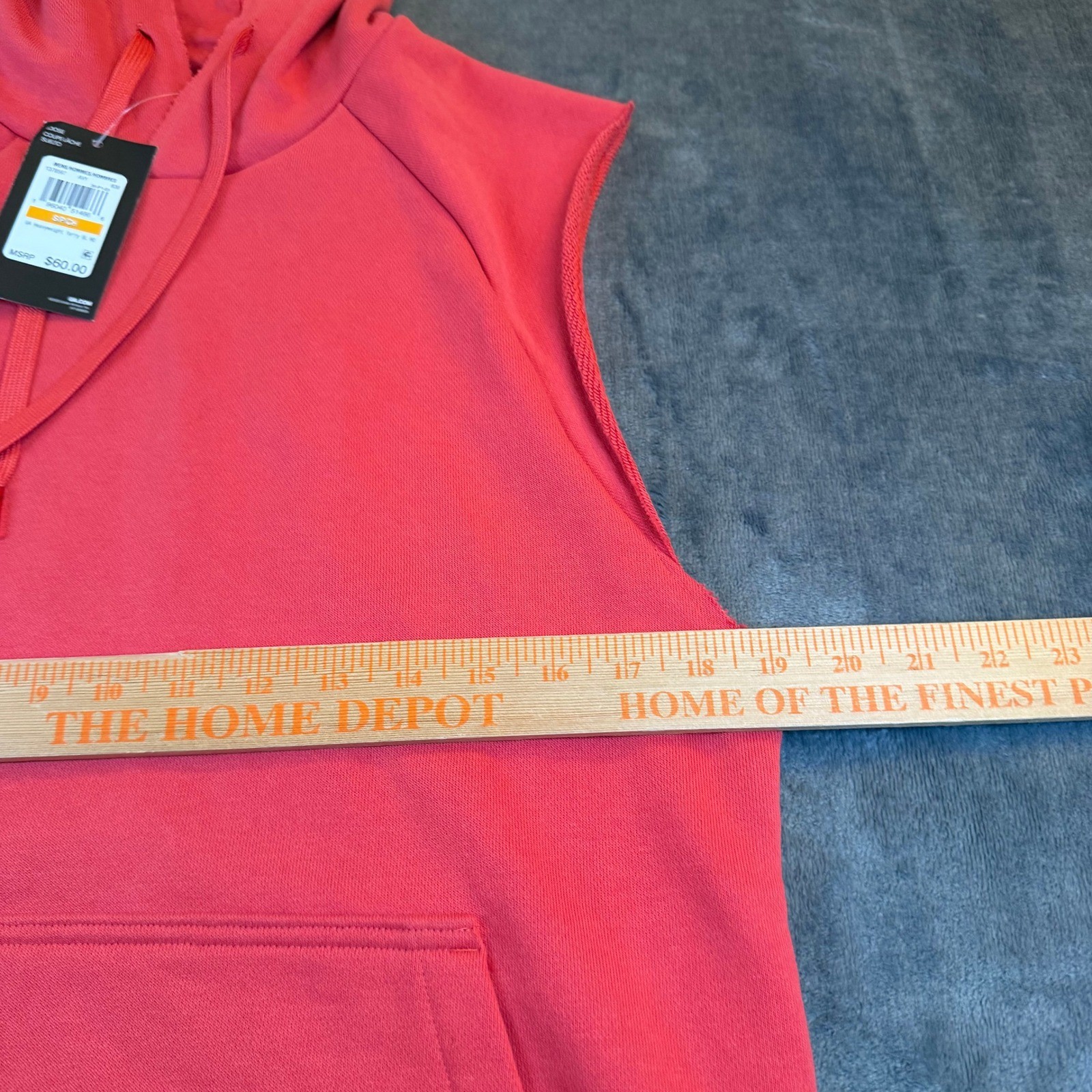 Under Armour Red Heavyweight Terry Sleeveless Hoodie Vest Mens Small NEW