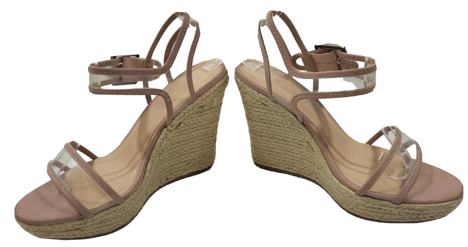 Bella~Vita ~Woman Size 8.5W~ Transparent Man Made Materials Wedge Sandals NEW.