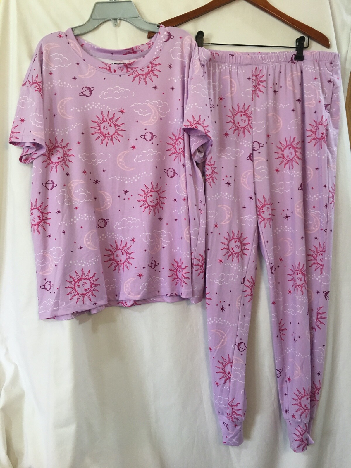 NEW Joyspun Women Pajamas Set Moon Stars Top Jogger pants pockets 2pc U pick