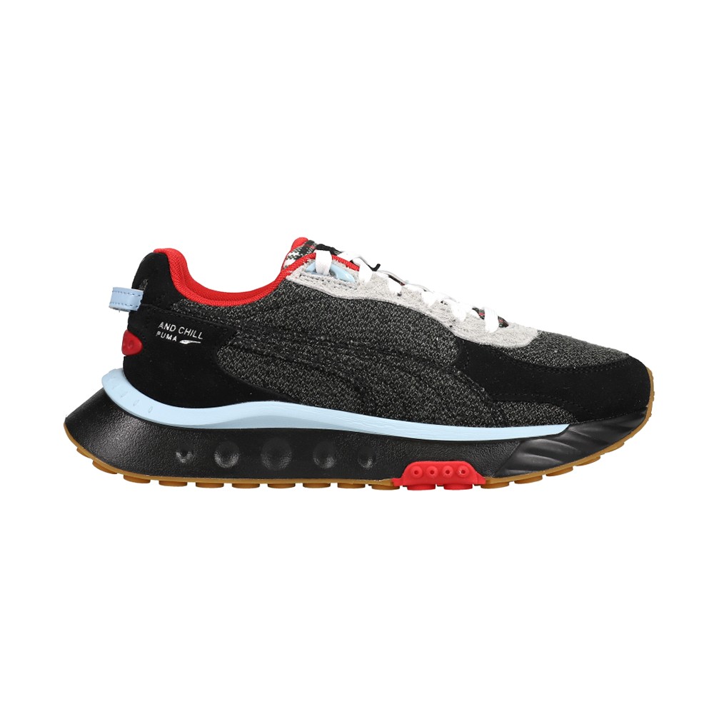 PUMA Wild Rider Chill Lace Up Youth Boys Black Sneakers Casual Shoes 38593501