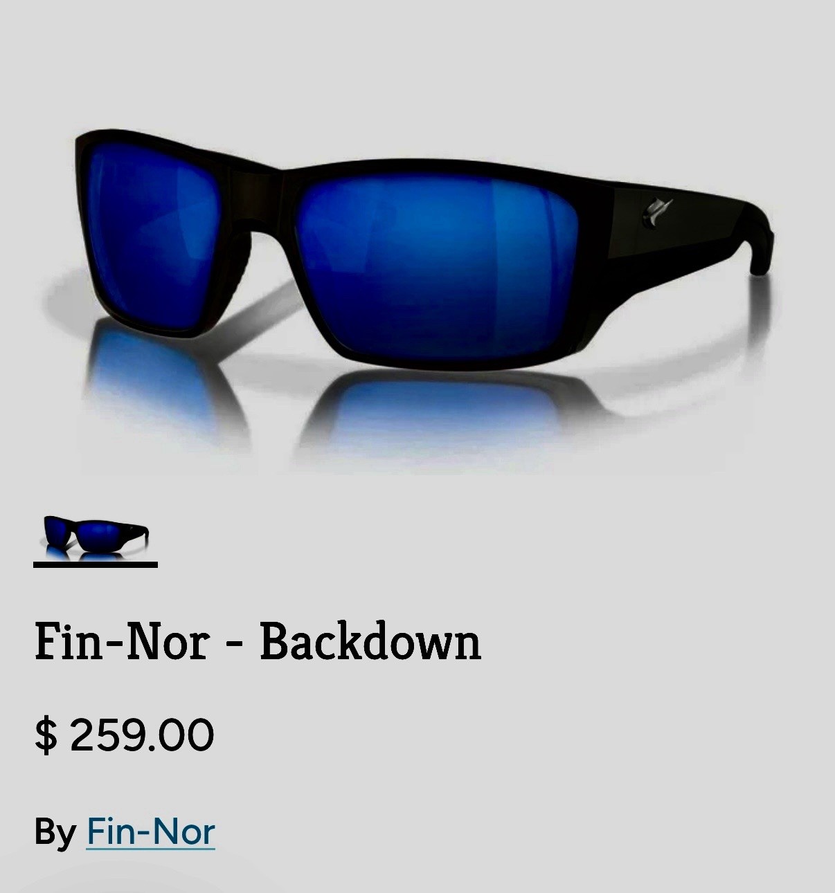 Authentic Fin-Nor 12/0 Sunglasses – Matte Black / Blue Mirror