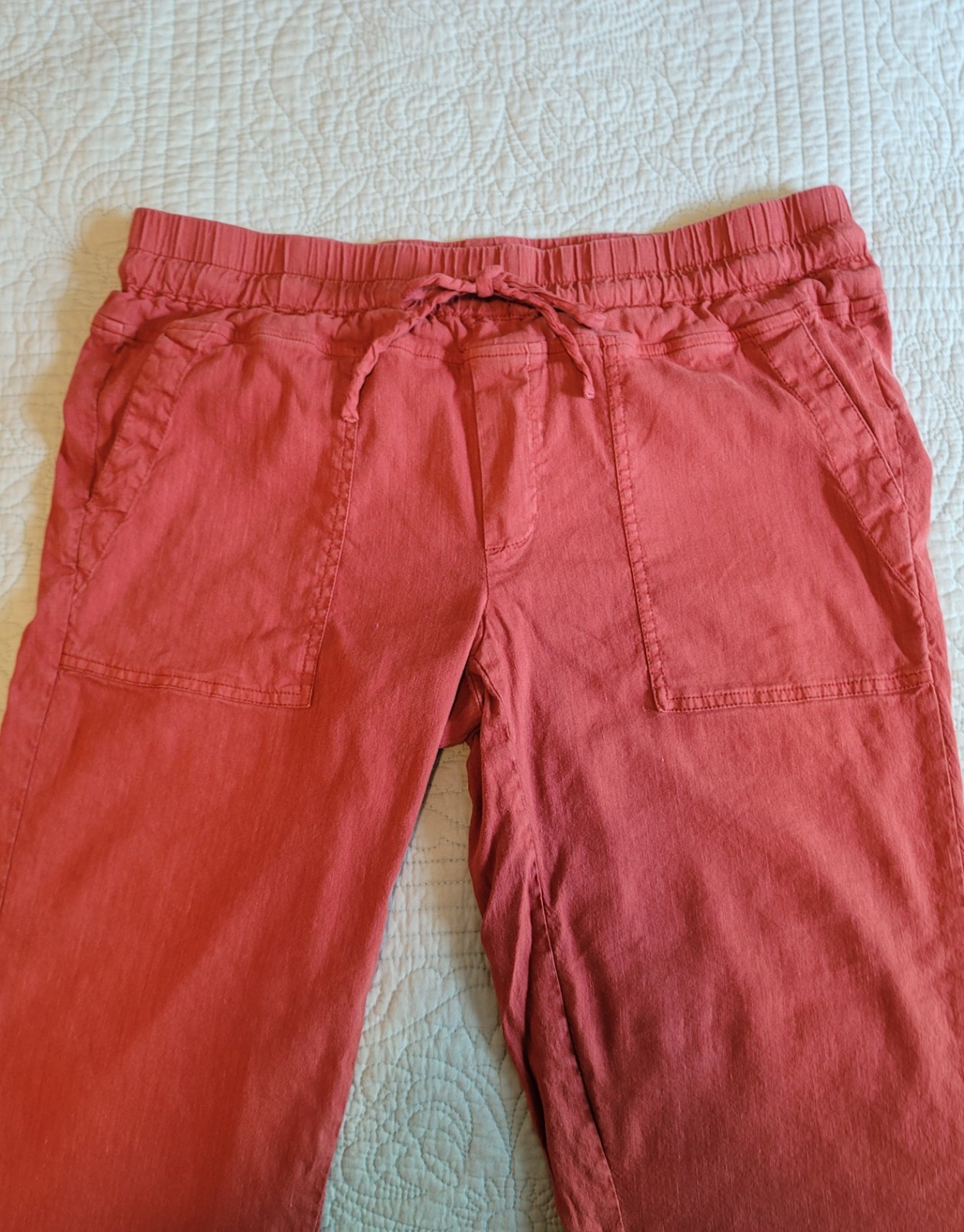 Kut From The Kloth Womans Paper Bag Pants/ Full Length/Size L/Dusty Pearl Pink