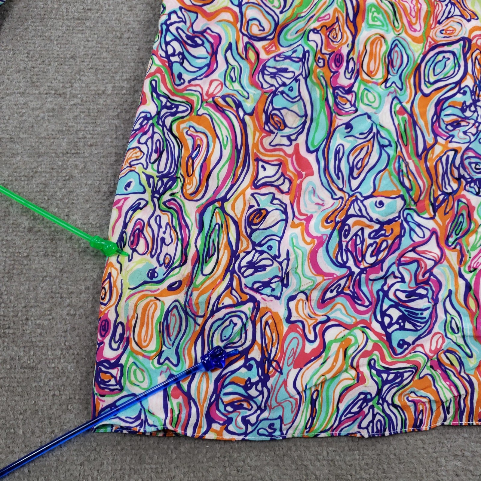 Lilly Pulitzer Dress Womens Size 2 Multicolor Shift Silk Chiffon Beaded