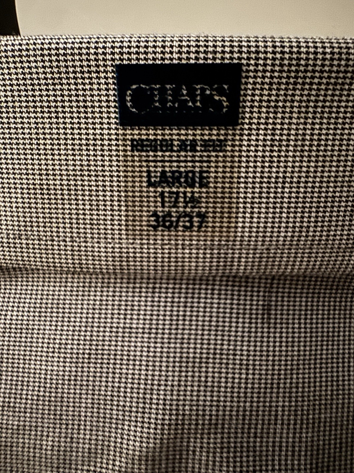 NWT Mens Size 17.5 36/37 Chaps Essentials Wrinkle Free Regular Fit Dress Shirt