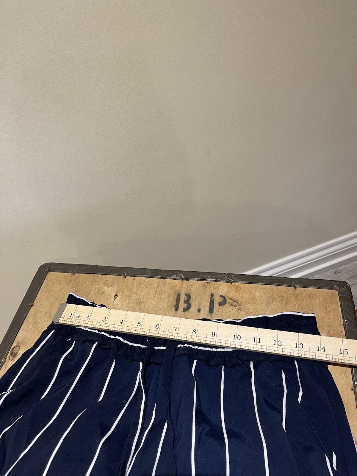 Zara Trafaluc Trousers Navy Blue Striped Elasticated Stretch Women’s Small