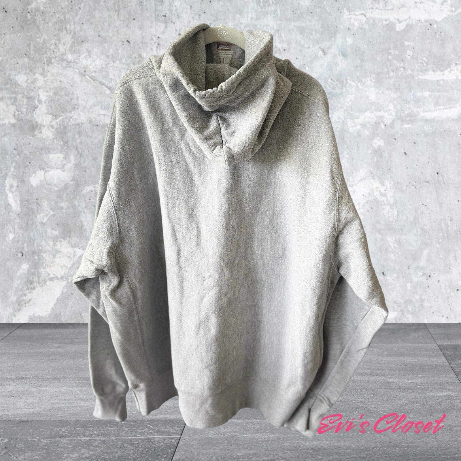 H&M Oversized Double Cuff Hoodie Unisex Grey Dbl Cuff Cotton Blend Size XXL