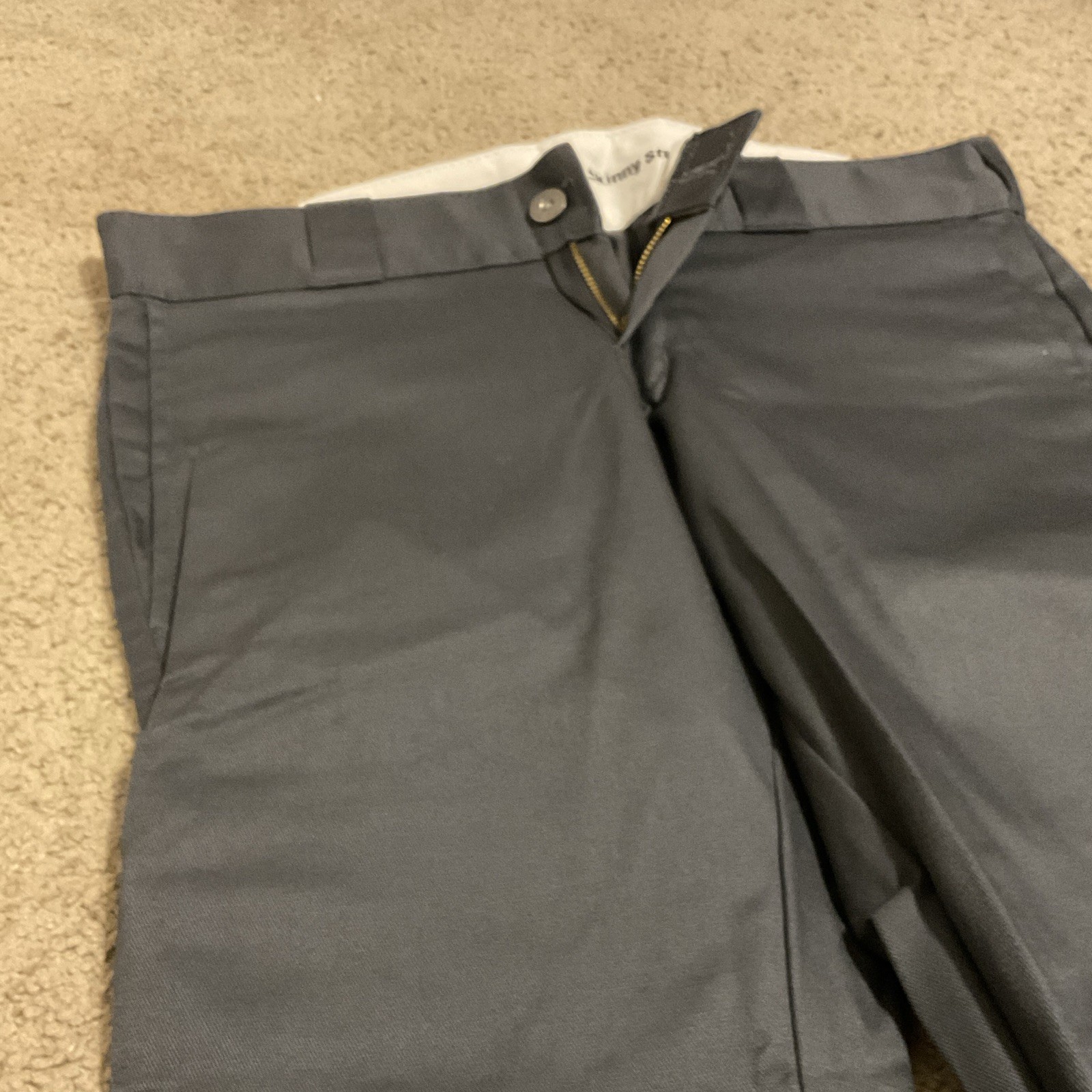 Dickies WP801CH Skinny Straight Work Pants Gray Twill Cotton Blend 28×30