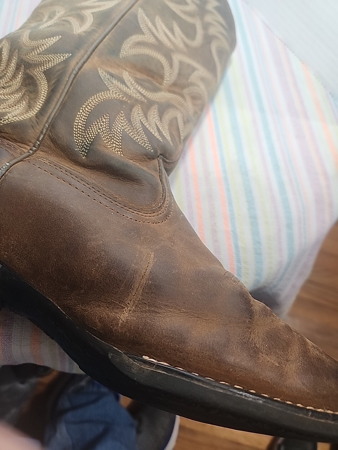 ARIAT HERITAGE OILED BROWN LEATHER ROUND TOE COWBOY WORK BOOTS #34725 MEN’S 8.5D