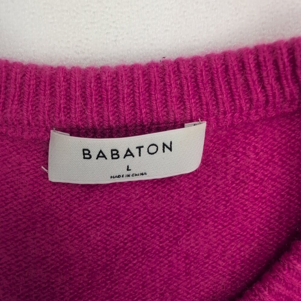 Babaton Cashmere Crewneck Sweater L – Fuchsia