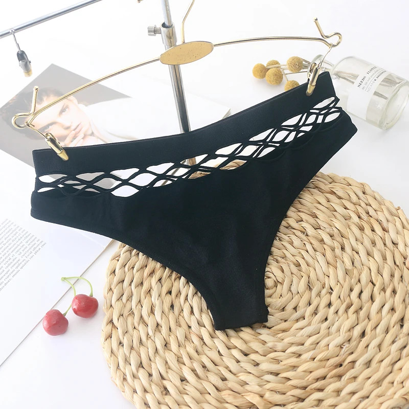 Fishnet Thong Panties Women’s Low Rise Hollow Out Seamless Stretch Comfort Fit