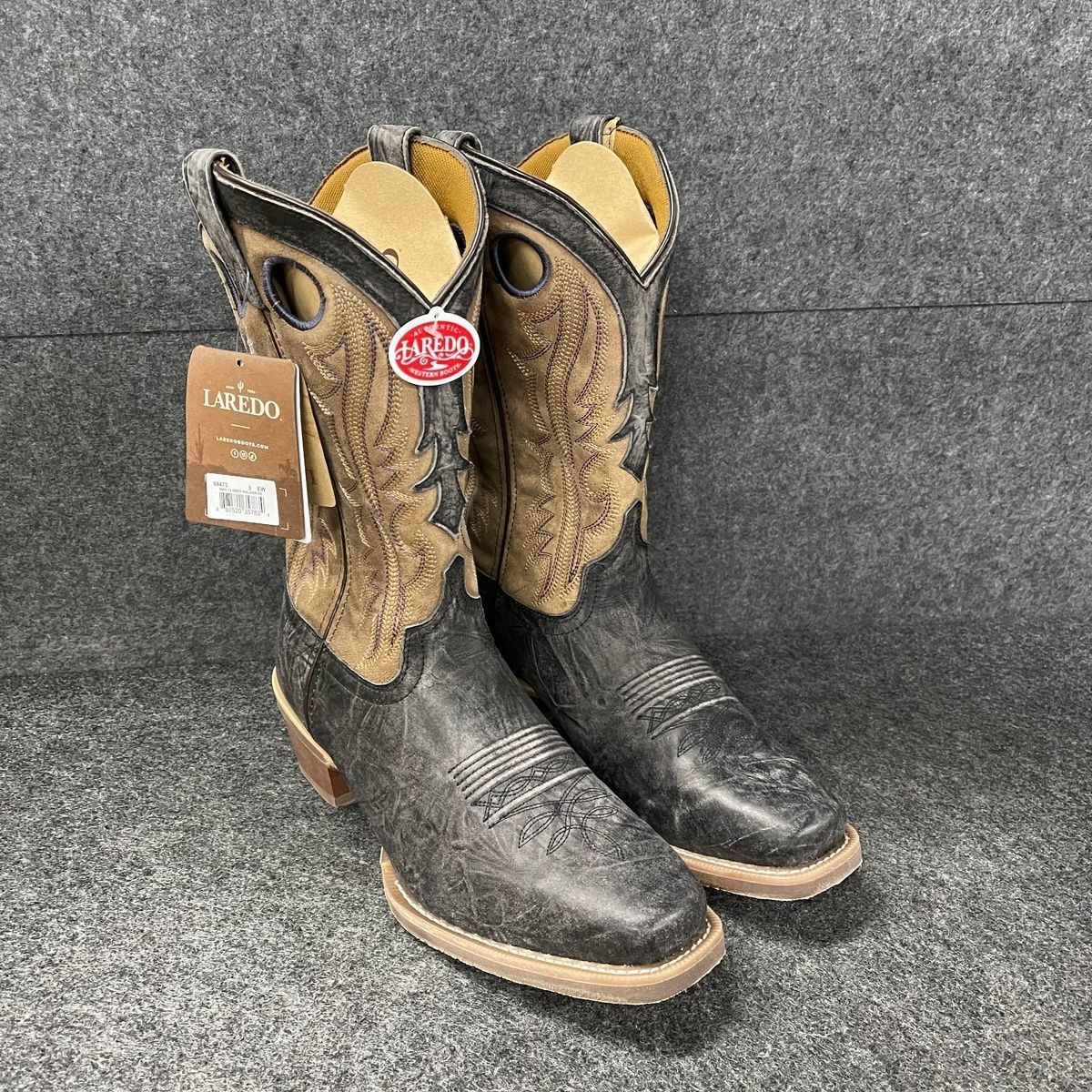 LAREDO Walker Square Toe 12″ Western Boot Men’s Size 9 XWide Grey