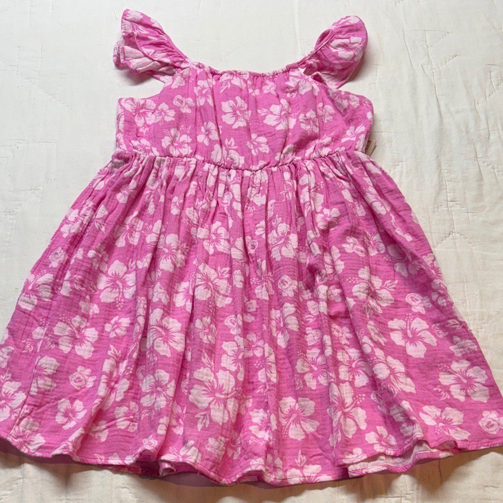 Disney Mickey & Friends Minnie Mouse Pink Floral Gauze Dress Kids XL 14 DSNI1IQ