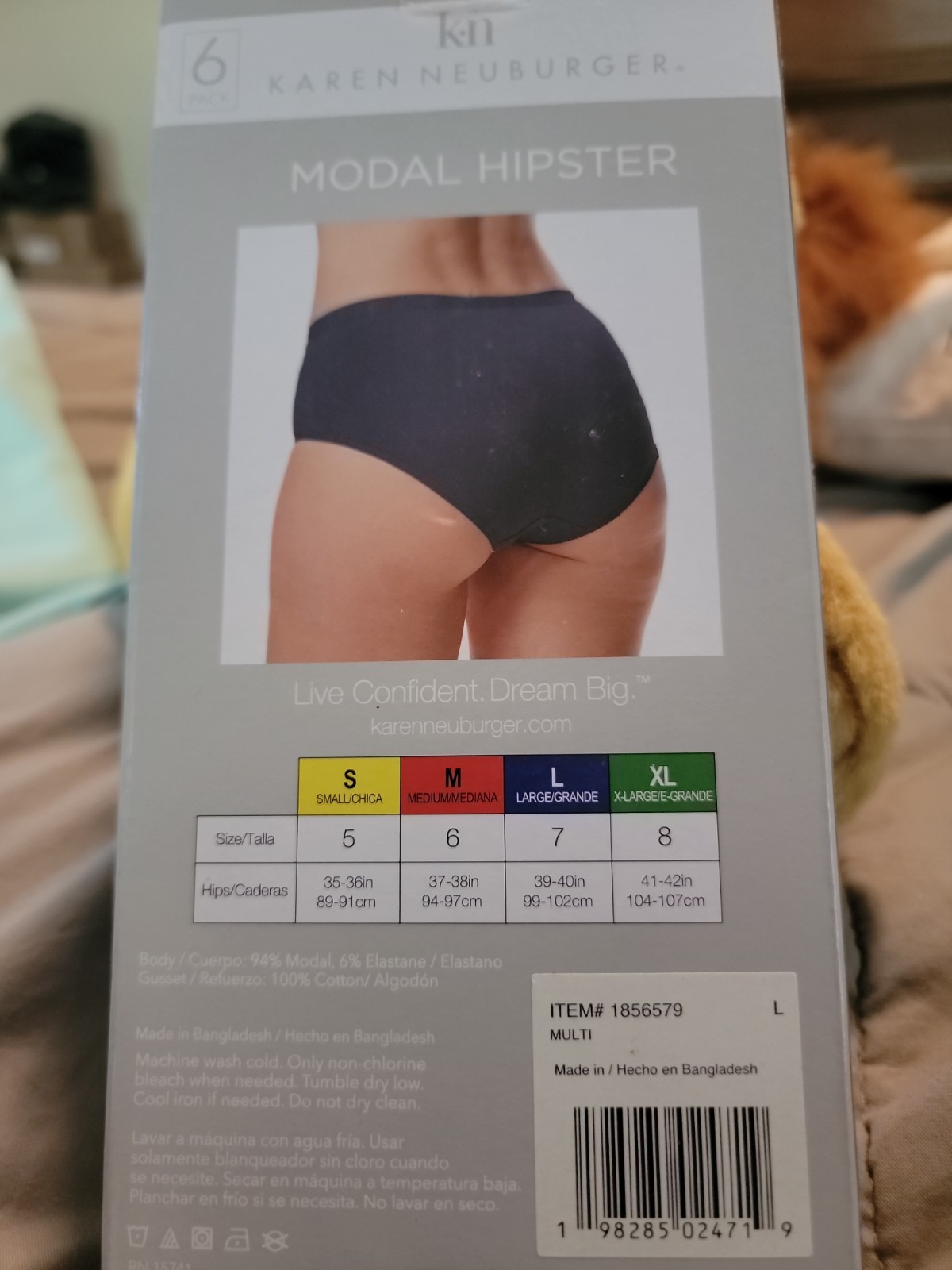 Karen Neuberg Modal Hipster Underwear Tagless 6Pk Large SZ 7 39 in to 40 in Hips