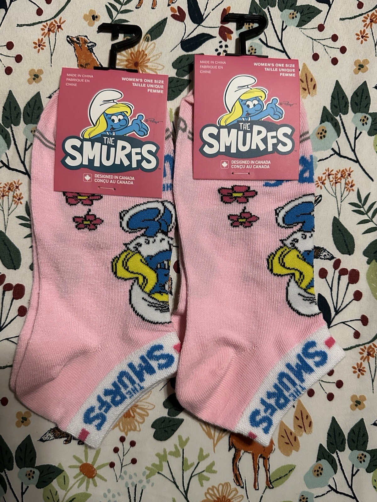 Smurfs Smurfette Lot of 2 Women’s Ankle Novelty Socks One Size – Size 6-9.5