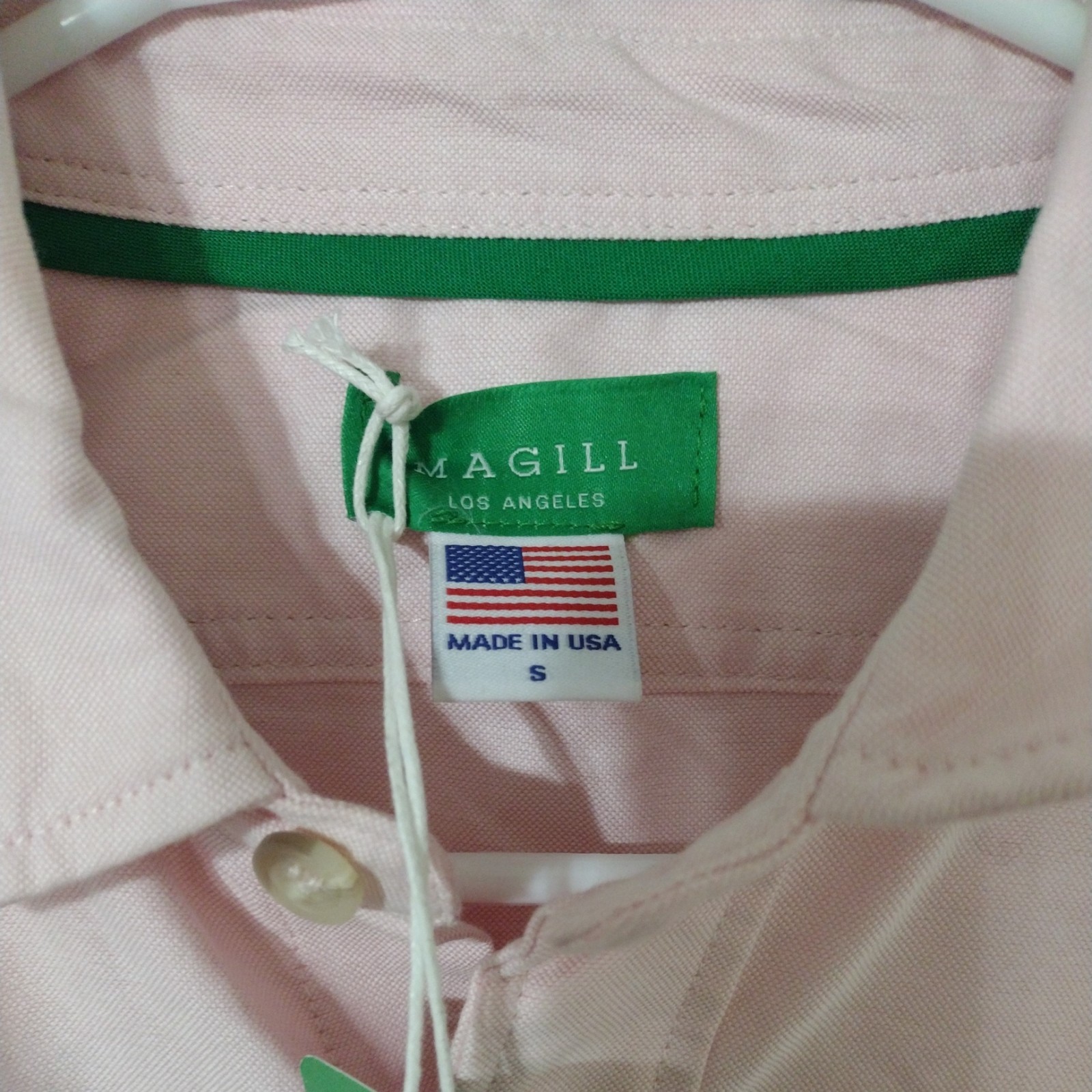 Magill LA Dawson Long Sleeve Pink 100% Cotton Button Down – Size S New C7