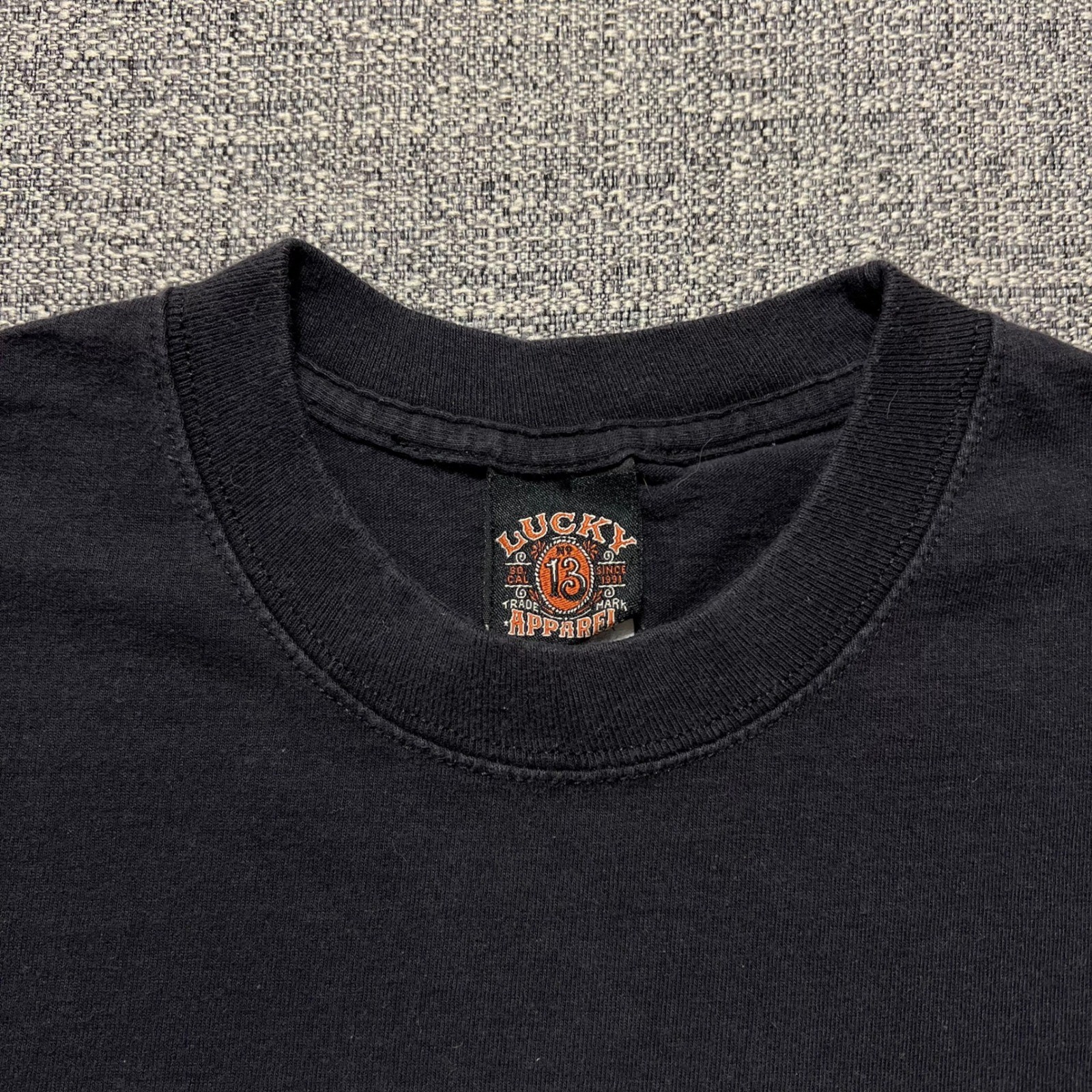 Vintage 90s Lucky 13 Apparel SoCal Skull Crossbones T Shirt Mens Large Black USA