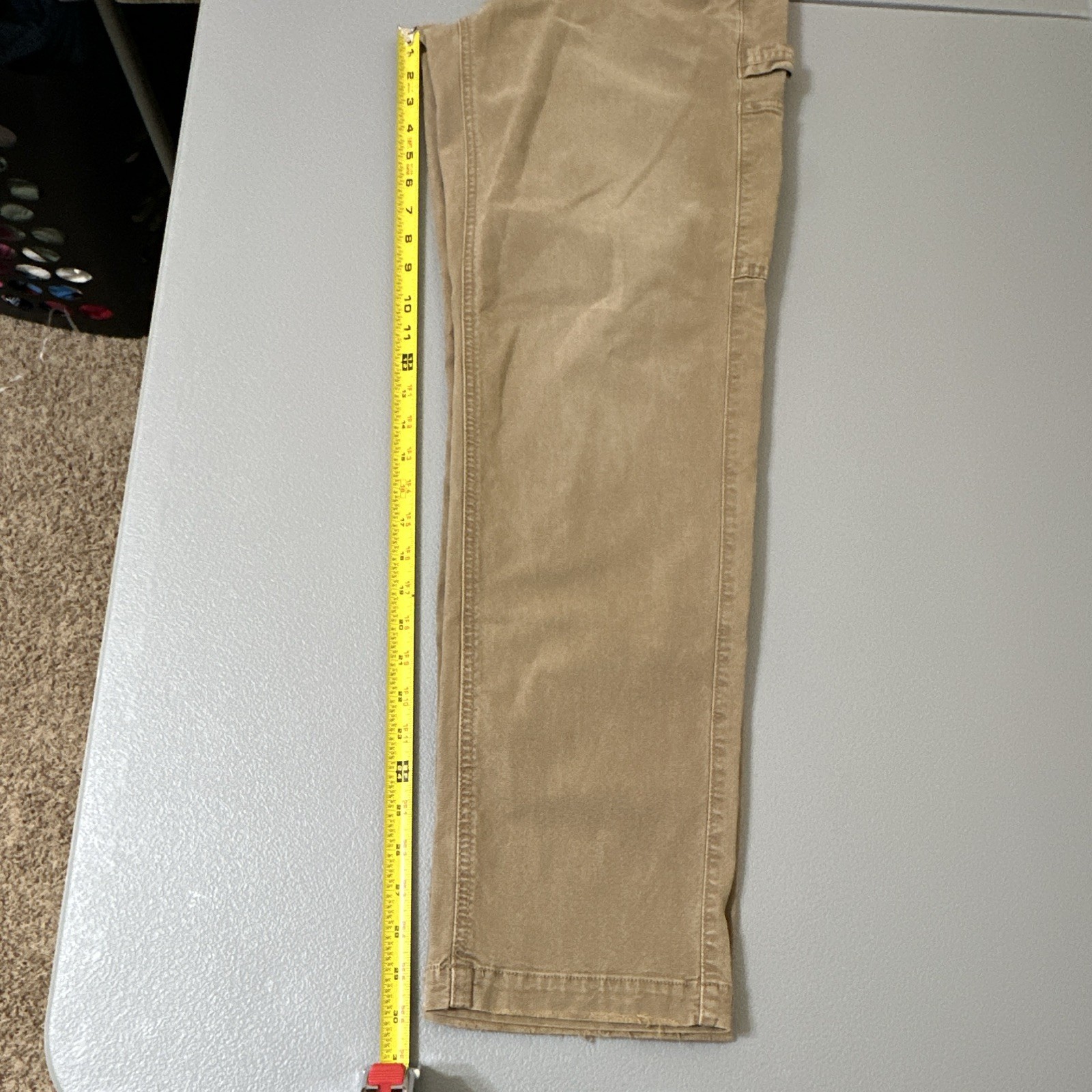 American Eagle Women’s High-Rise Straight Carpenter Pants Beige Stretch sz 6