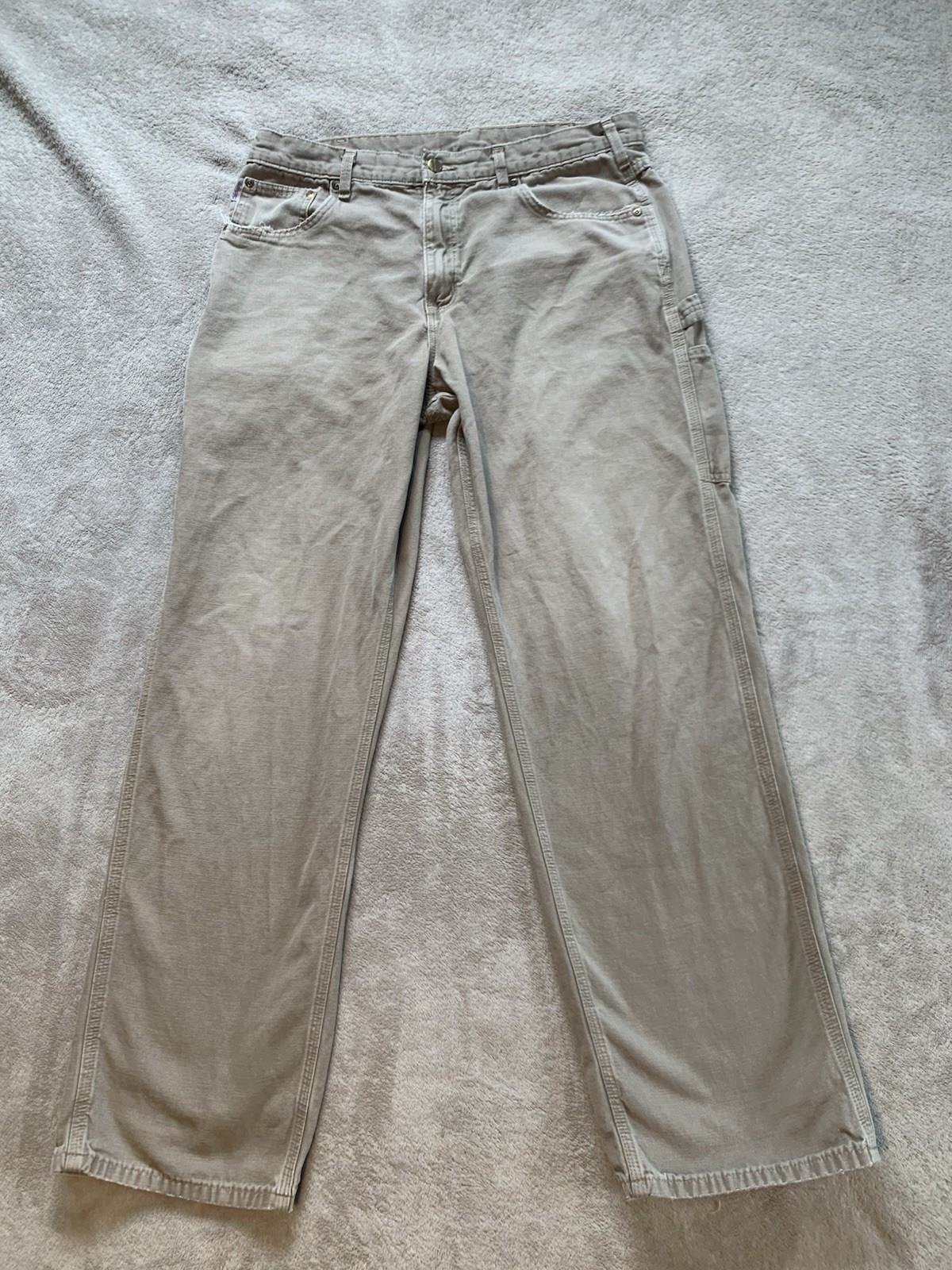 Carhartt Carpenter Pants Mens 35×34 Cotton Loose Fit Utility Workwear B159-MUS
