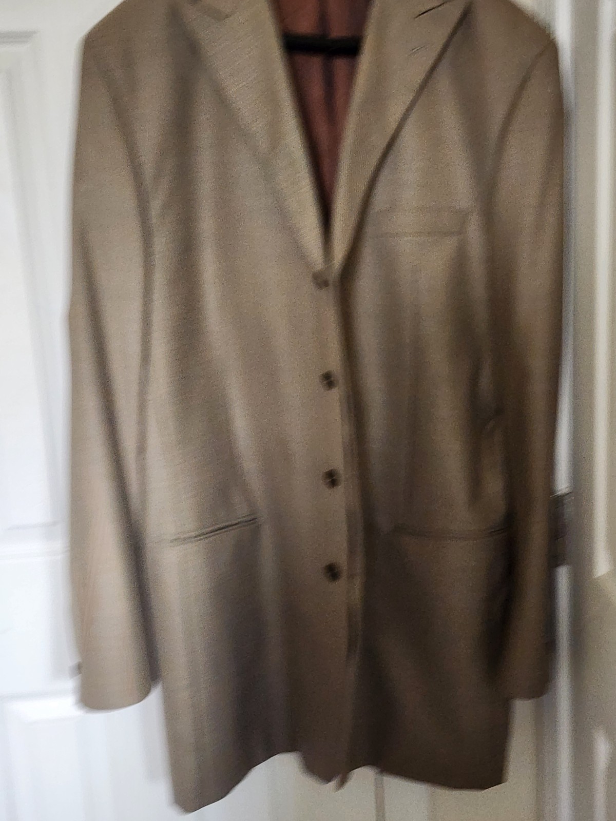 FUBU Tan Solid 2-Piece Suit Men’s Size 50XL Big & Tall 4-Button Notch Lapel