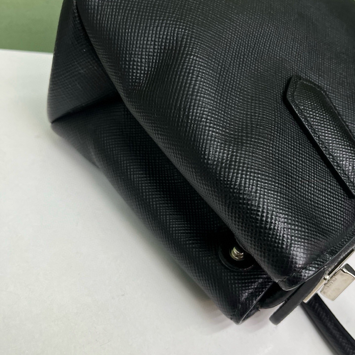 Prada Pre-Owned Authentic Pouch 26*17*13 Silver Free Tracked Shipping