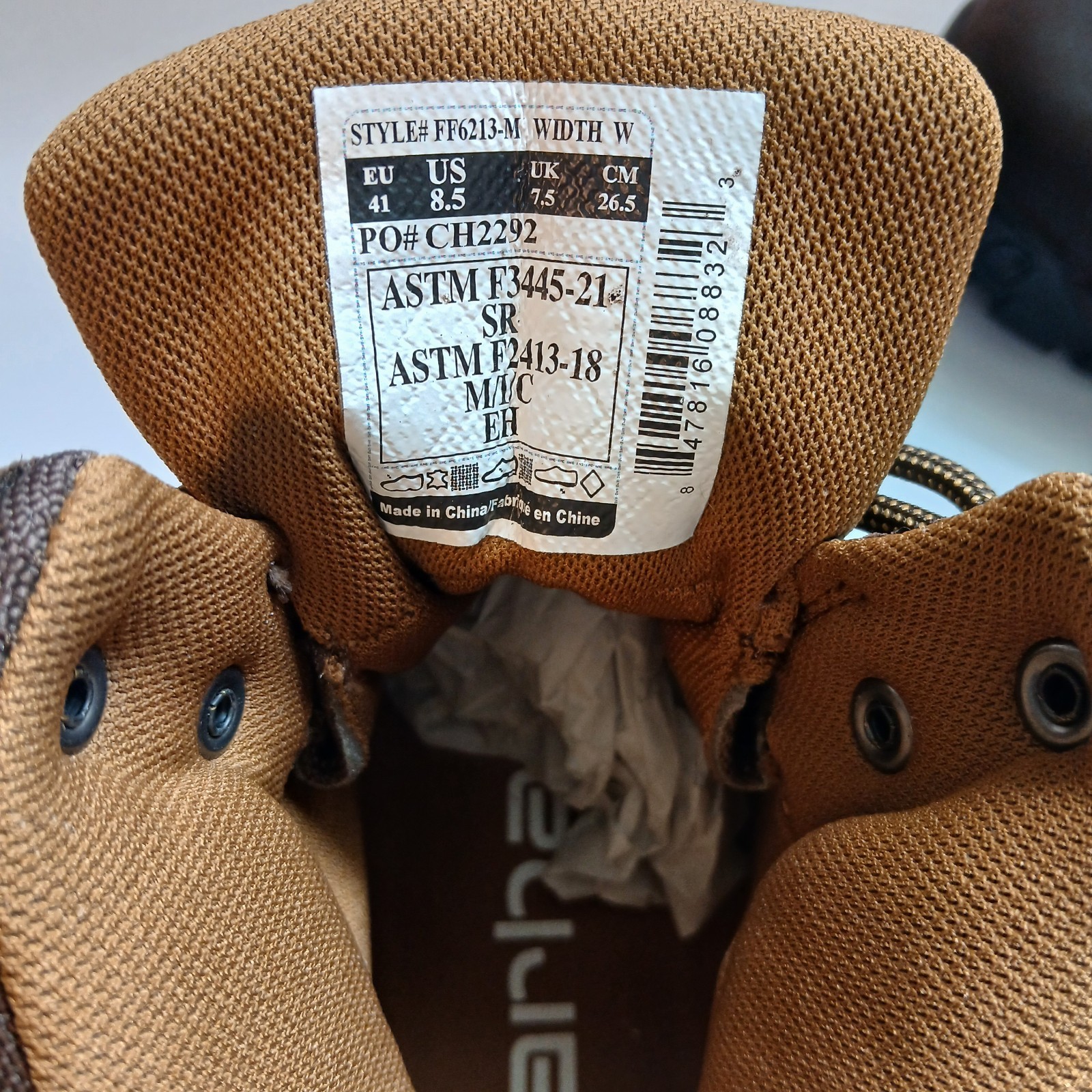 Carhartt Rugged Men’s Size 8.5W – 6″ Steel Toe Brown Work Boots – Retail $99.99