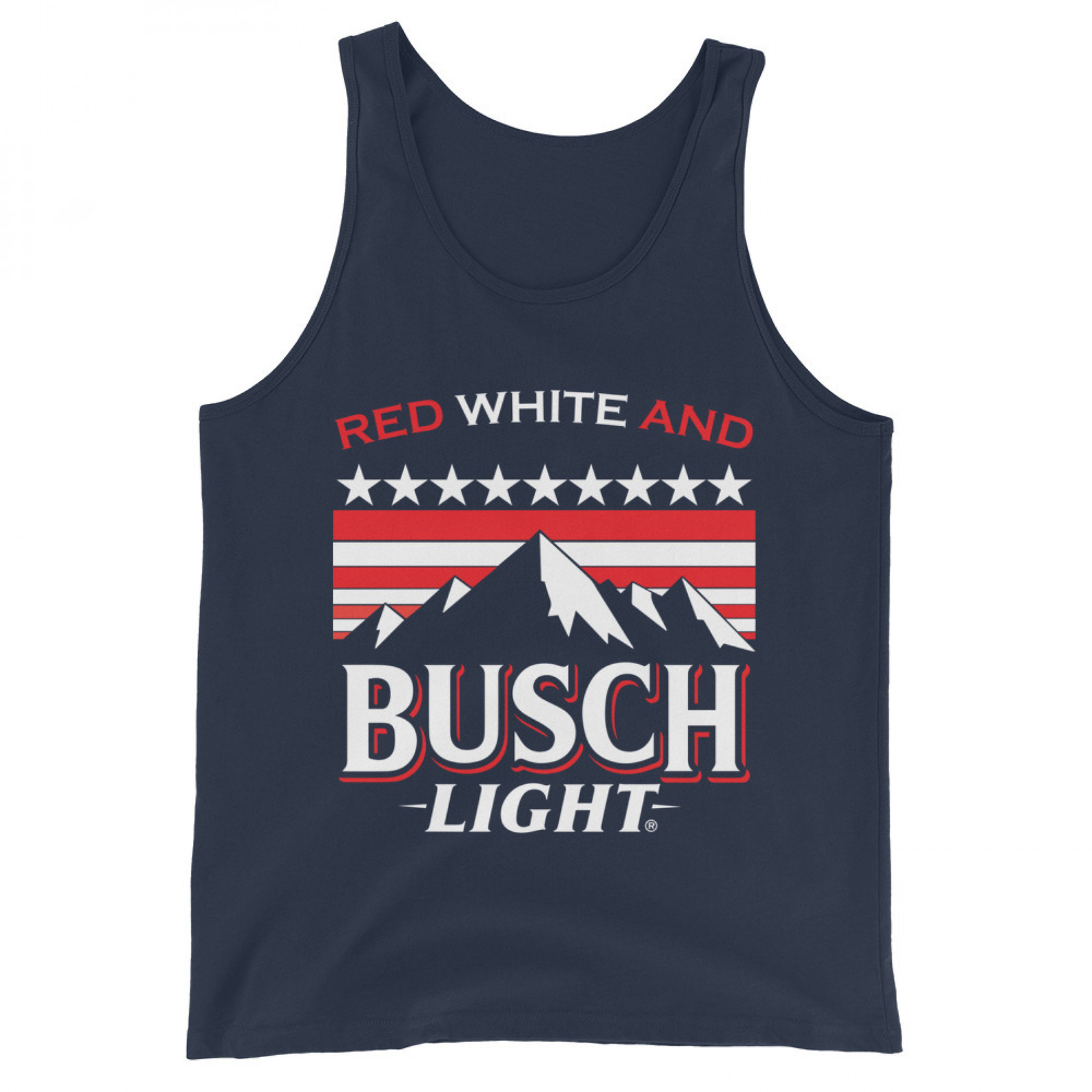 Busch Light Red White and Busch Light Mountains Navy Tank Top Grey