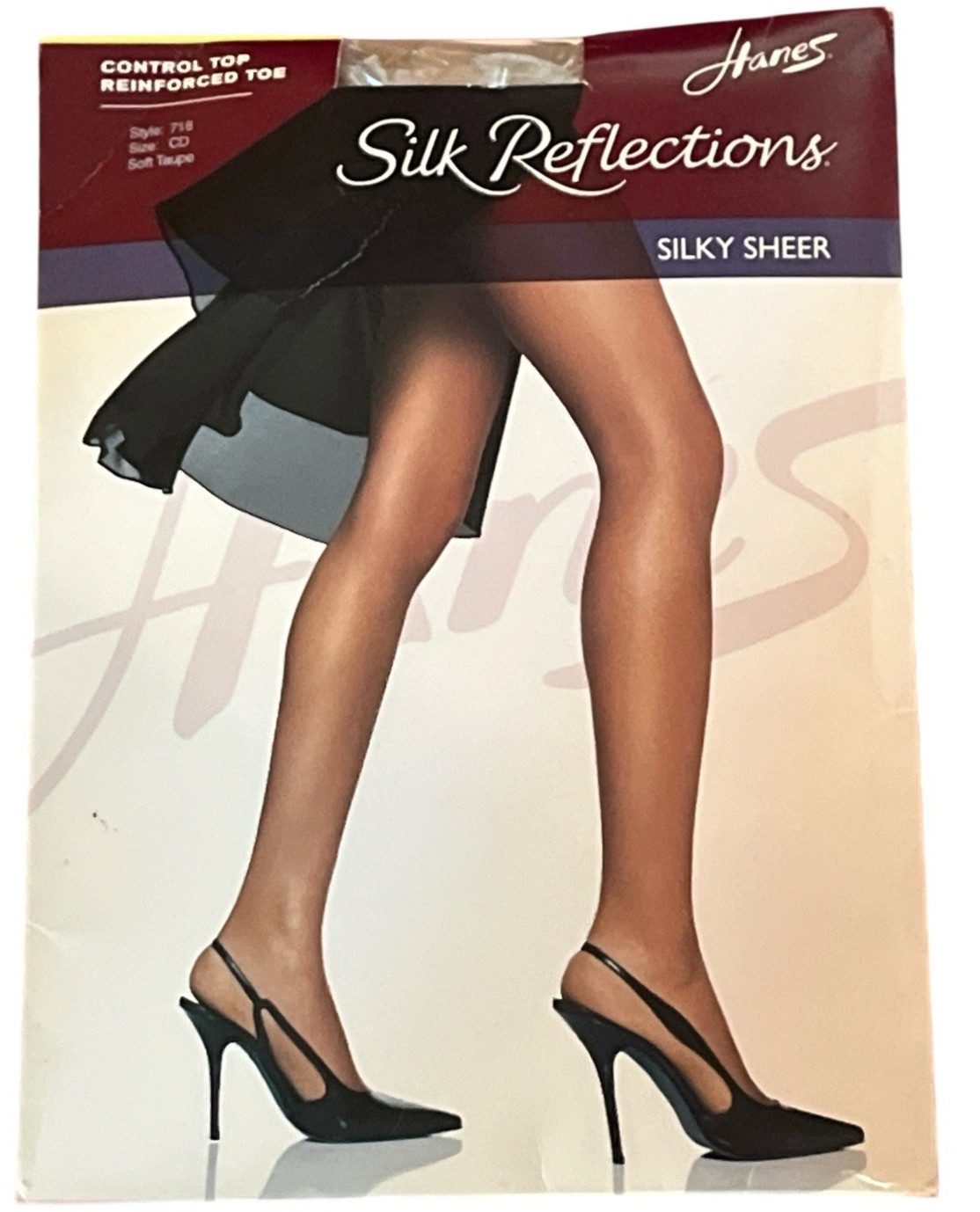 Hanes Silk Reflections Silky Sheer Control Top Pantyhose Soft Taupe Size CD Soft