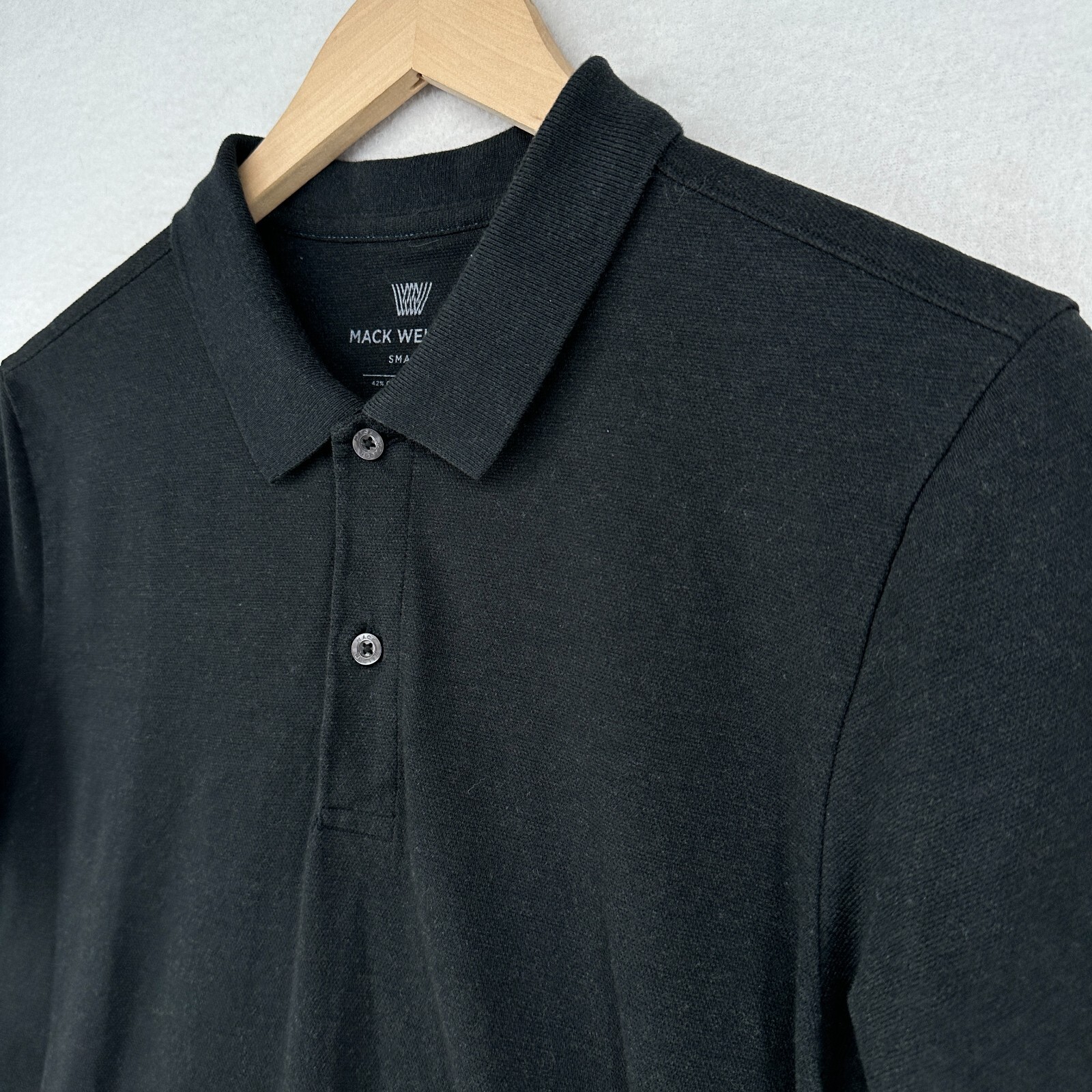 MACK WELDON Shirt S Golf Polo For Daily Wear Pique Cotton Blend Tennis Black