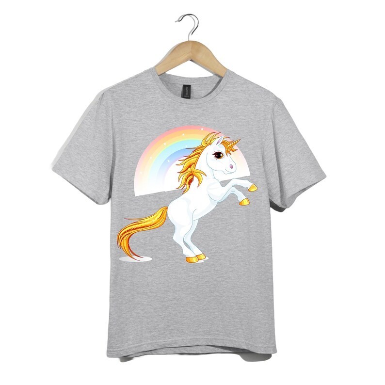 Sparkly Unicorn Rainbow T-Shirt | Fantasy Graphic Tee for Men and Women